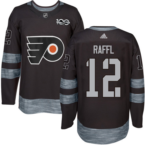 Adidas Flyers #12 Michael Raffl Black 1917-2017 100th Anniversary Stitched NHL Jersey