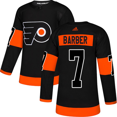 Adidas Flyers #7 Bill Barber Black Alternate Authentic Stitched NHL Jersey