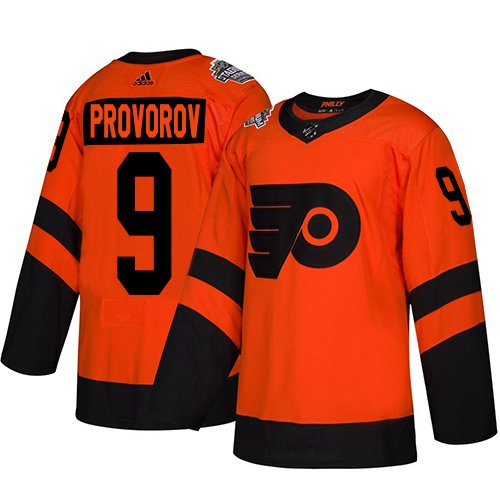 Adidas Flyers #9 Ivan Provorov Orange Authentic 2019 Stadium Series Stitched NHL Jersey