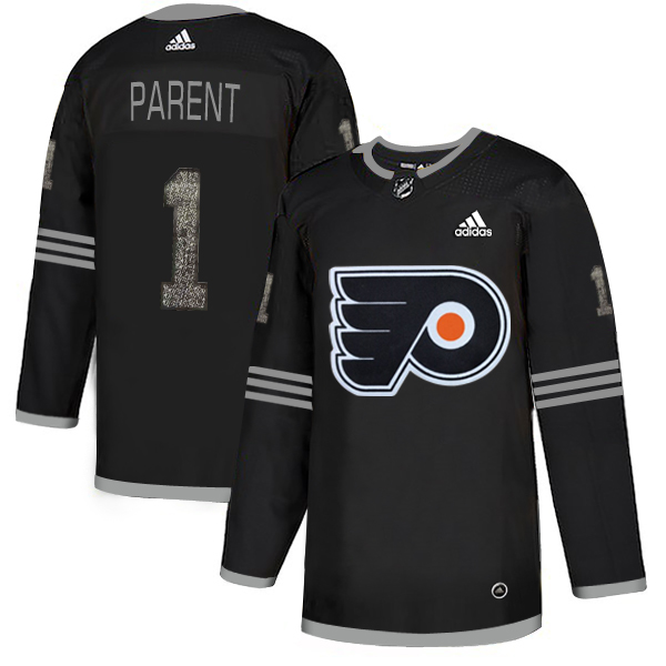 Adidas Flyers #1 Bernie Parent Black Authentic Classic Stitched NHL Jersey