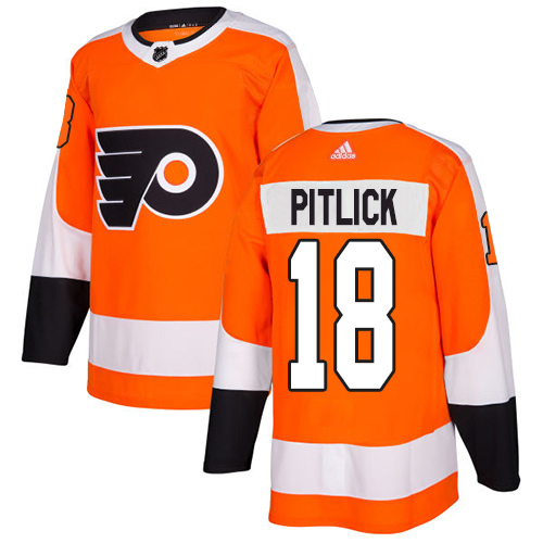 Adidas Flyers #18 Tyler Pitlick Orange Home Authentic Stitched NHL Jersey