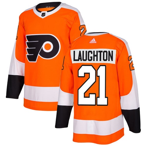 Adidas Flyers #21 Scott Laughton Orange Home Authentic Stitched NHL Jersey
