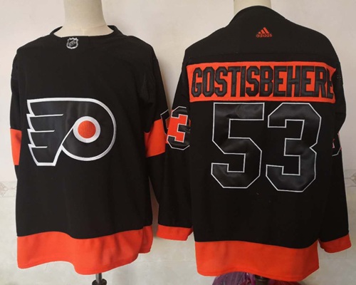 Adidas Flyers #53 Shayne Gostisbehere Black Alternate Authentic Stitched NHL Jersey