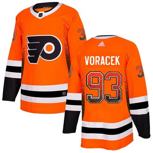 Adidas Flyers #93 Jakub Voracek Orange Home Authentic Drift Fashion Stitched NHL Jersey