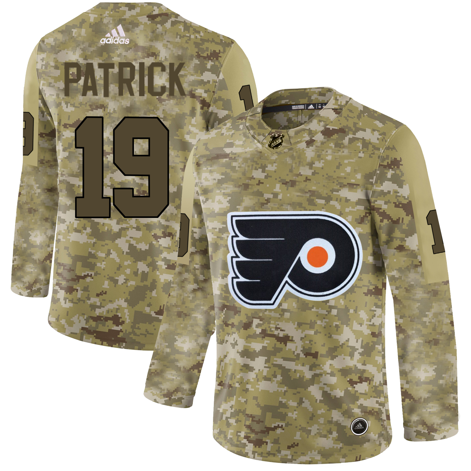 Adidas Flyers #19 Nolan Patrick Camo Authentic Stitched NHL Jersey
