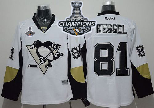 Penguins #81 Phil Kessel White Away 2017 Stanley Cup Finals Champions Stitched NHL Jersey