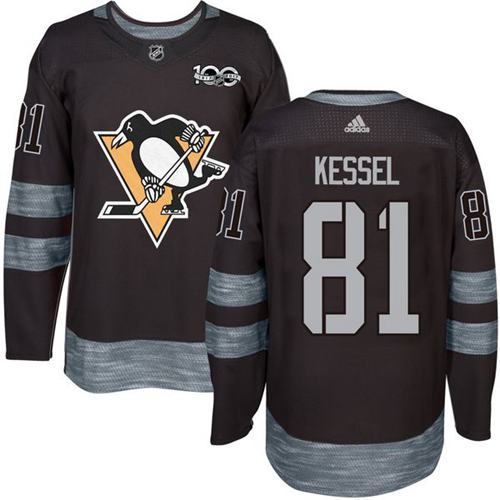 Adidas Penguins #81 Phil Kessel Black 1917-2017 100th Anniversary Stitched NHL Jersey