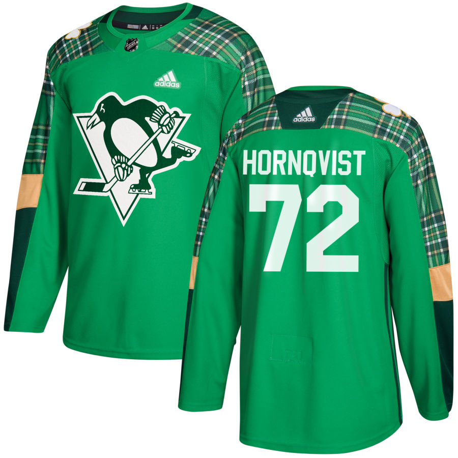 Adidas Penguins #72 Patric Hornqvist adidas Green St. Patrick's Day Authentic Practice Stitched NHL Jersey