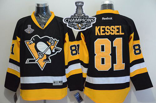 Penguins #81 Phil Kessel Black Alternate 2017 Stanley Cup Finals Champions Stitched NHL Jersey