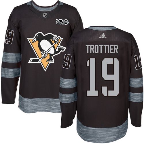 Adidas Penguins #19 Bryan Trottier Black 1917-2017 100th Anniversary Stitched NHL Jersey