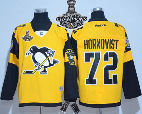 Penguins #72 Patric Hornqvist Gold 2017 Stadium Series Stanley Cup Finals Champions Stitched NHL Jersey