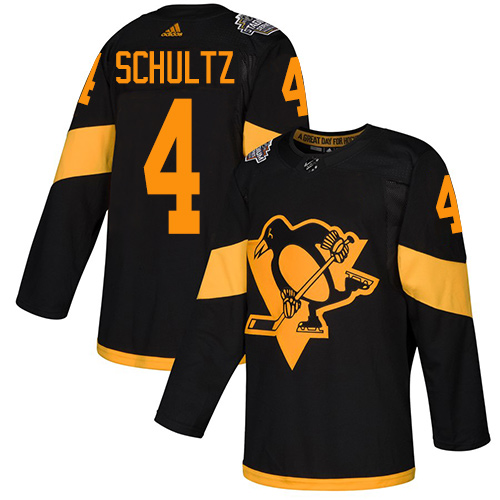 Adidas Penguins #4 Justin Schultz Black Authentic 2019 Stadium Series Stitched NHL Jersey