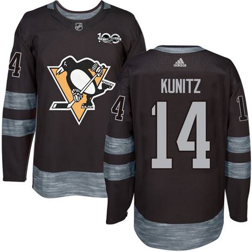 Adidas Penguins #14 Chris Kunitz Black 1917-2017 100th Anniversary Stitched NHL Jersey