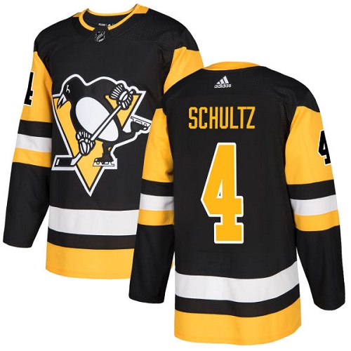 Adidas Penguins #4 Justin Schultz Black Home Authentic Stitched NHL Jersey