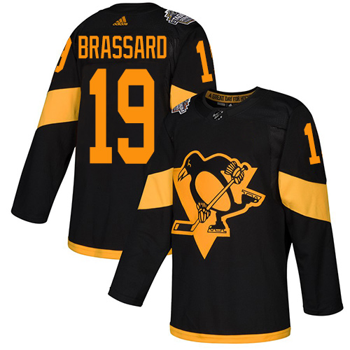 Adidas Penguins #19 Derick Brassard Black Authentic 2019 Stadium Series Stitched NHL Jersey