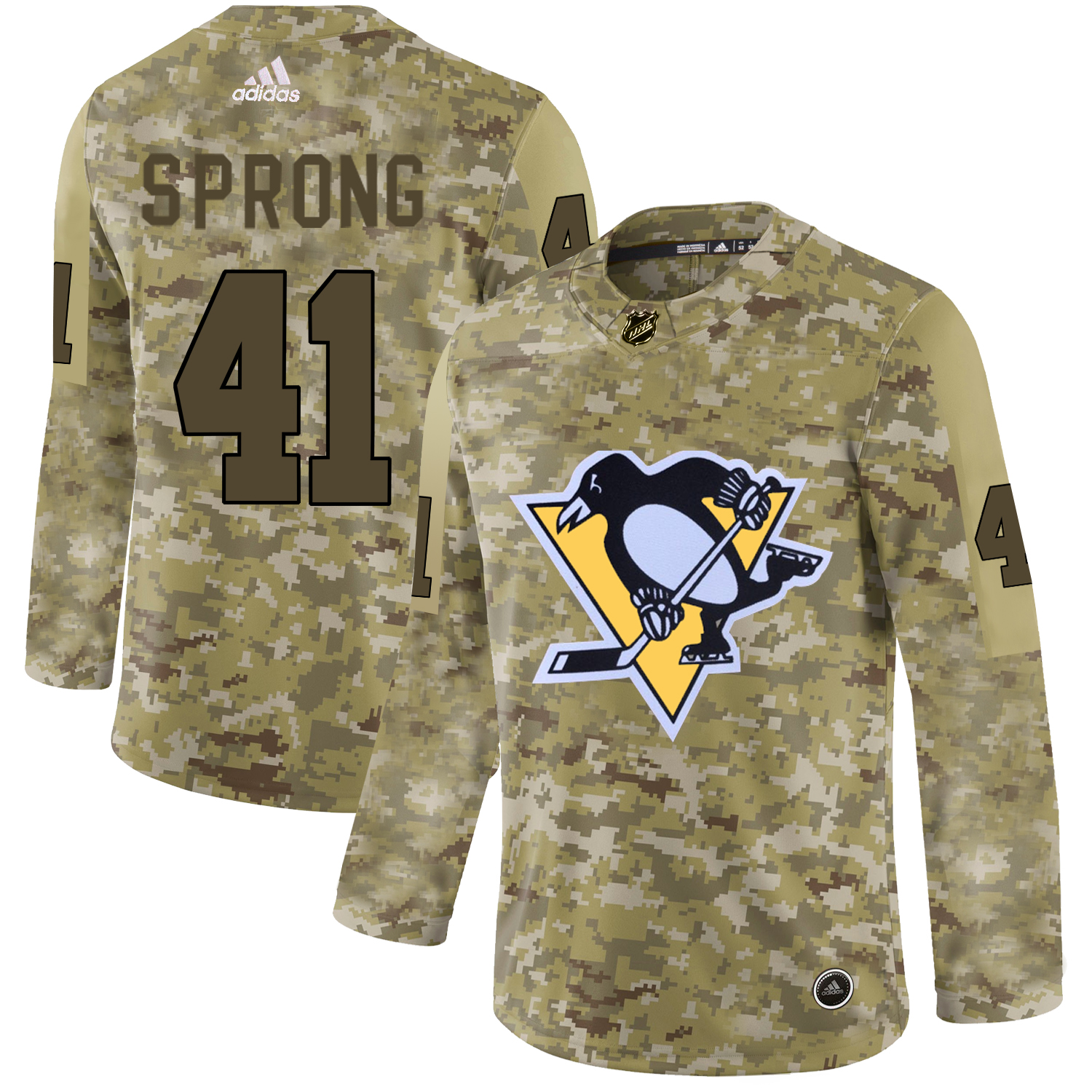 Adidas Penguins #41 Daniel Sprong Camo Authentic Stitched NHL Jersey