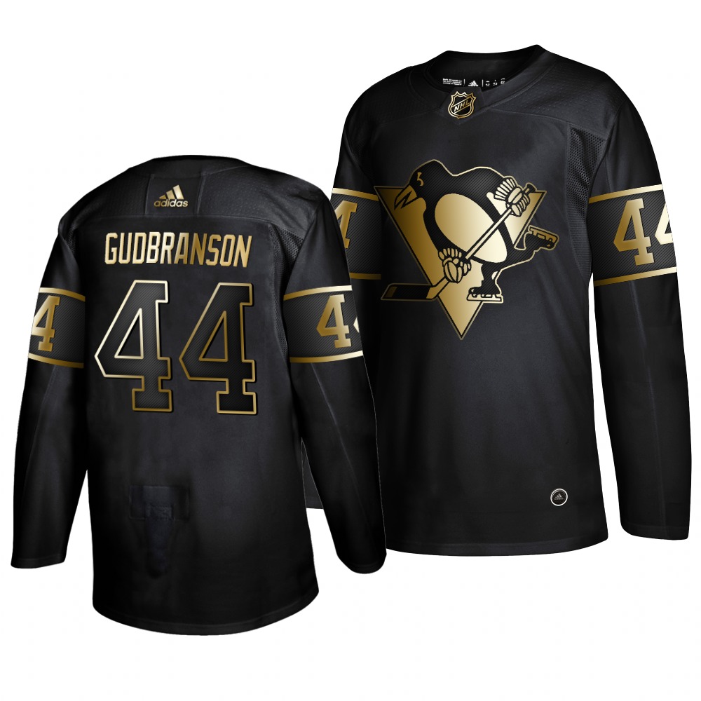 Adidas Penguins #44 Erik Gudbranson Men's 2019 Black Golden Edition Authentic Stitched NHL Jersey