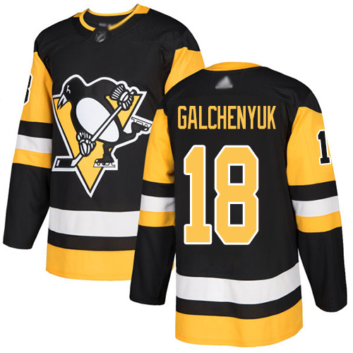Adidas Penguins #18 Alex Galchenyuk Black Home Authentic Stitched NHL Jersey