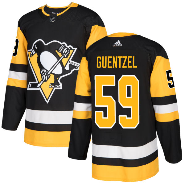 Adidas Penguins #59 Jake Guentzel Black Home Authentic Stitched NHL Jersey