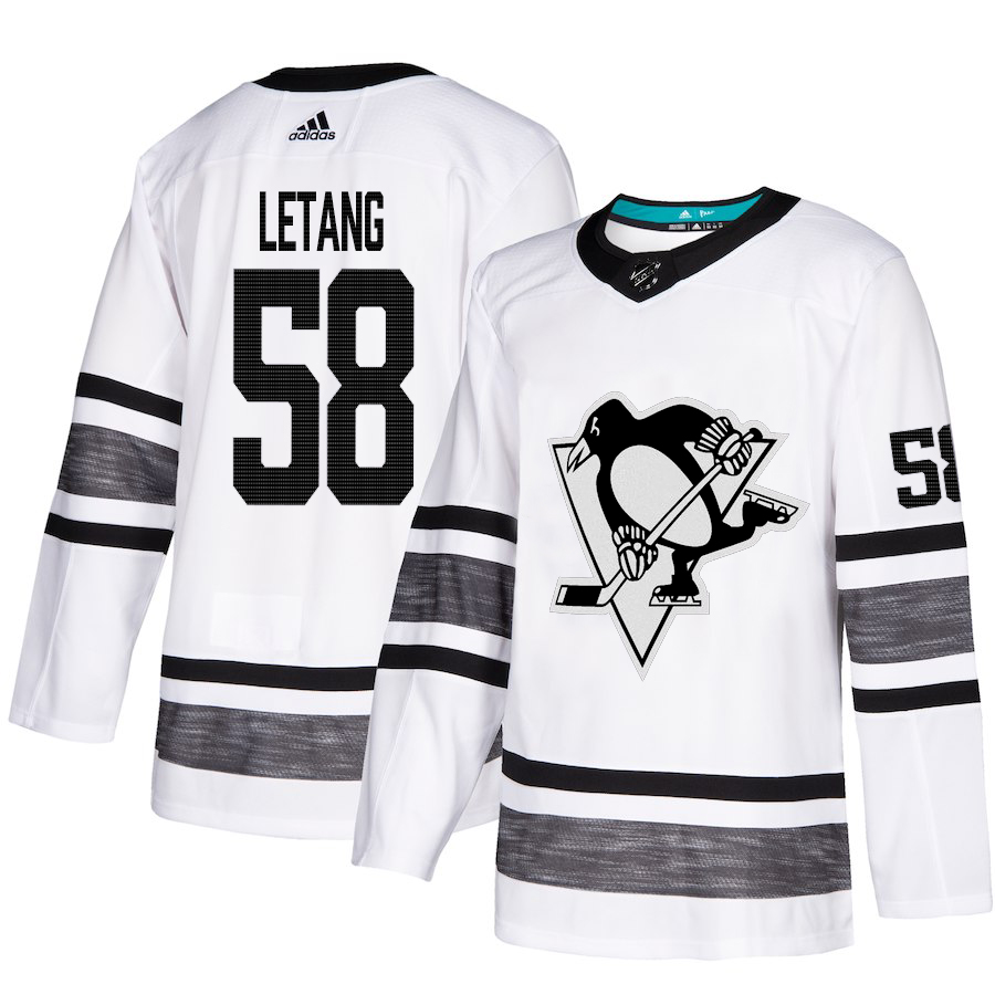 Adidas Penguins #58 Kris Letang White Authentic 2019 All-Star Stitched NHL Jersey