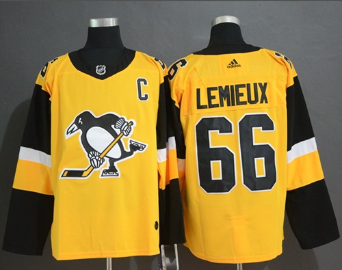 Adidas Penguins #66 Mario Lemieux Gold Alternate Authentic Stitched NHL Jersey