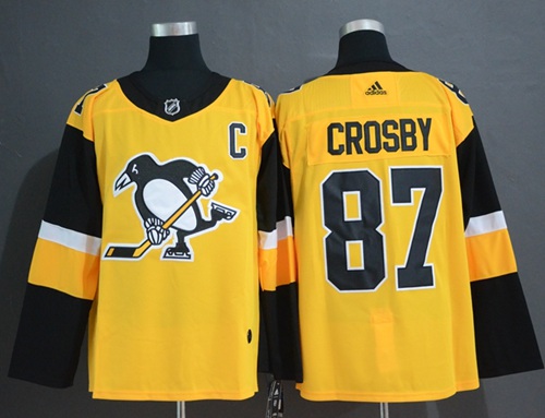 Adidas Penguins #87 Sidney Crosby Gold Alternate Authentic Stitched NHL Jersey