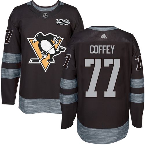 Adidas Penguins #77 Paul Coffey Black 1917-2017 100th Anniversary Stitched NHL Jersey