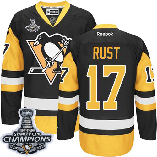 Penguins #17 Bryan Rust Black Alternate 2017 Stanley Cup Finals Champions Stitched NHL Jersey