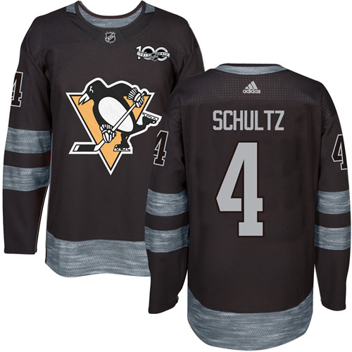 Adidas Penguins #4 Justin Schultz Black 1917-2017 100th Anniversary Stitched NHL Jersey