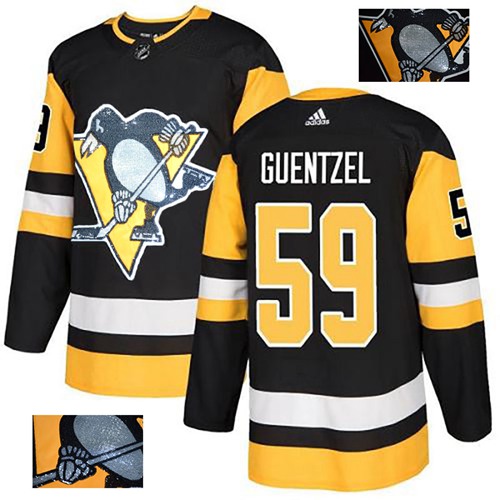 Adidas Penguins #59 Jake Guentzel Black Home Authentic Fashion Gold Stitched NHL Jersey