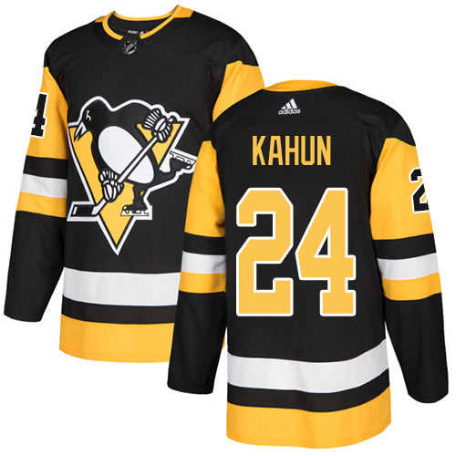 Adidas Penguins #24 Dominik Kahun Black Home Authentic Stitched NHL Jersey
