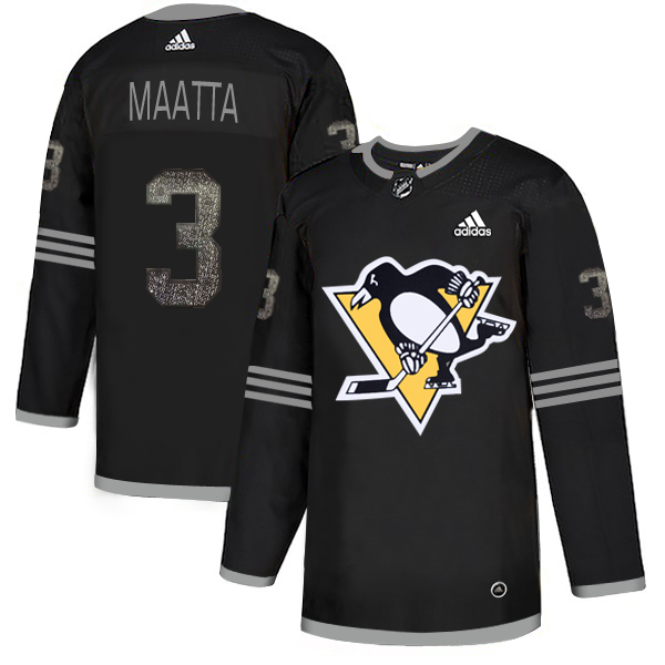 Adidas Penguins #3 Olli Maatta Black Authentic Classic Stitched NHL Jersey