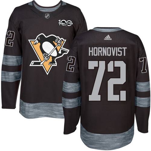 Adidas Penguins #72 Patric Hornqvist Black 1917-2017 100th Anniversary Stitched NHL Jersey
