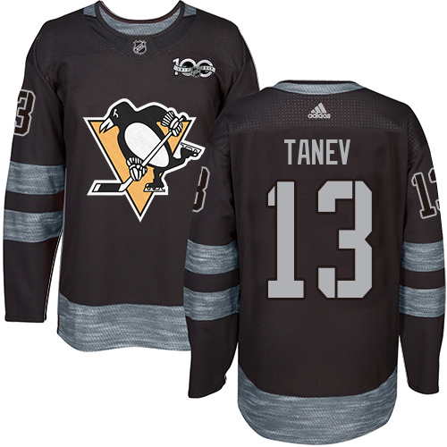Adidas Penguins #13 Brandon Tanev Black 1917-2017 100th Anniversary Stitched NHL Jersey
