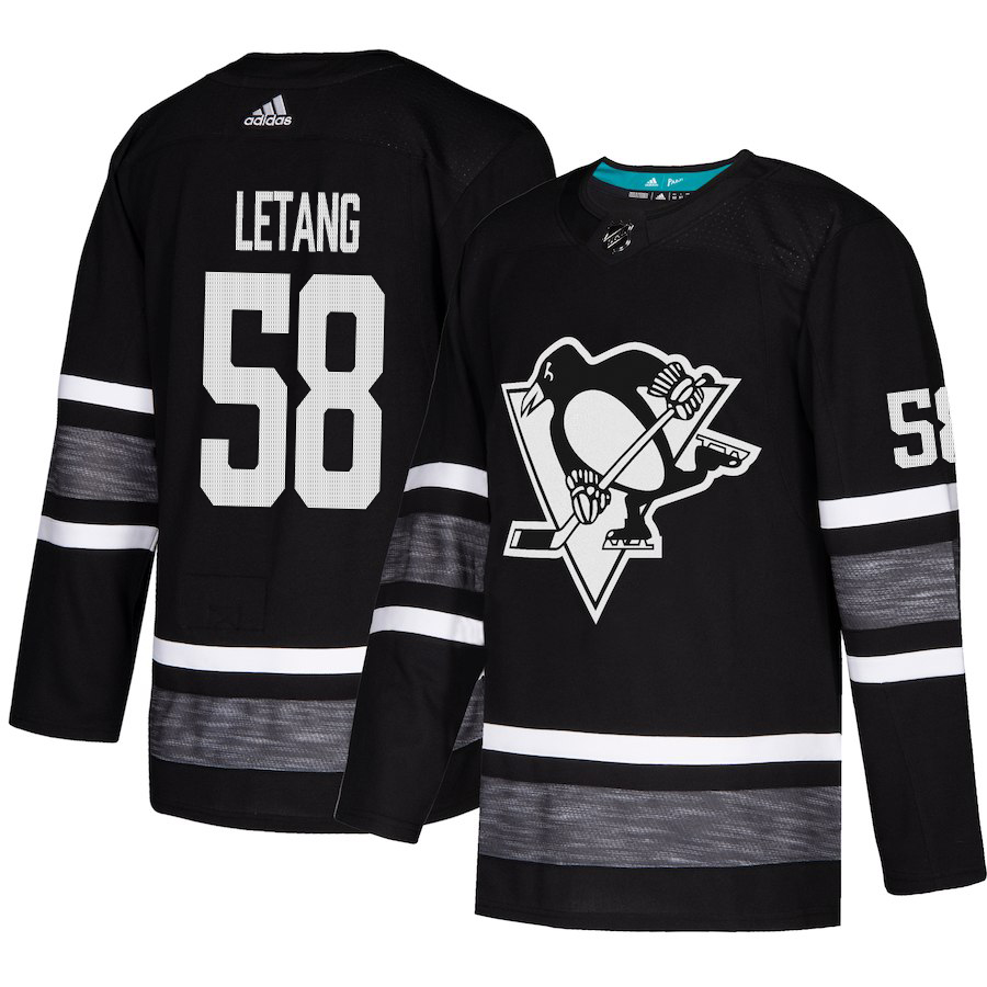 Adidas Penguins #58 Kris Letang Black Authentic 2019 All-Star Stitched NHL Jersey