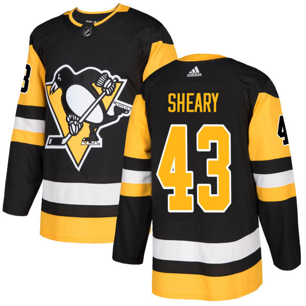 Adidas Penguins #43 Conor Sheary Black Home Authentic Stitched NHL Jersey
