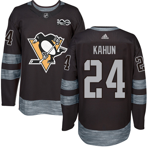 Adidas Penguins #24 Dominik Kahun Black 1917-2017 100th Anniversary Stitched NHL Jersey