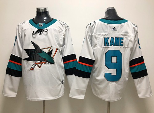 Adidas Sharks #9 Evander Kane White Road Authentic Stitched NHL Jersey