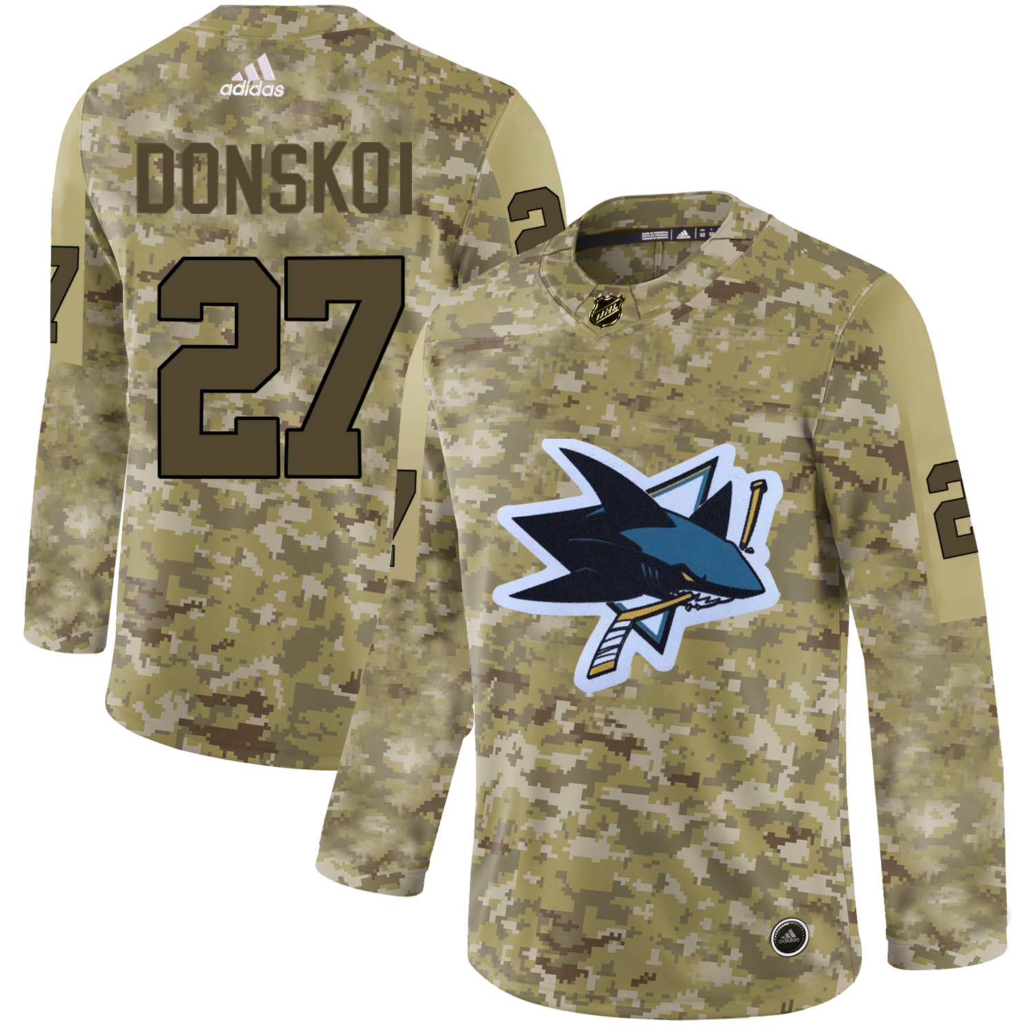 Adidas Sharks #27 Joonas Donskoi Camo Authentic Stitched NHL Jersey