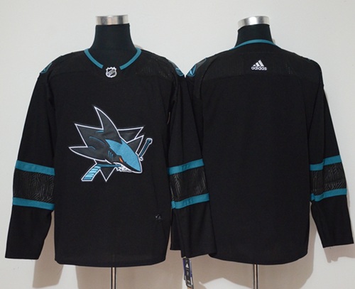 Adidas Sharks Blank Black Alternate Authentic Stitched NHL Jersey