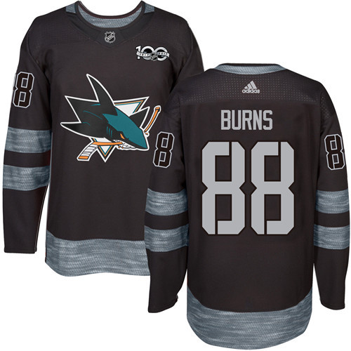 Adidas Sharks #88 Brent Burns Black 1917-2017 100th Anniversary Stitched NHL Jersey