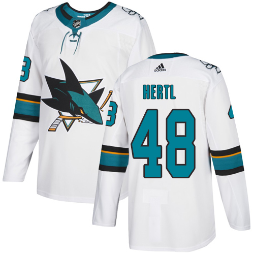 Adidas Sharks #48 Tomas Hertl White Road Authentic Stitched NHL Jersey