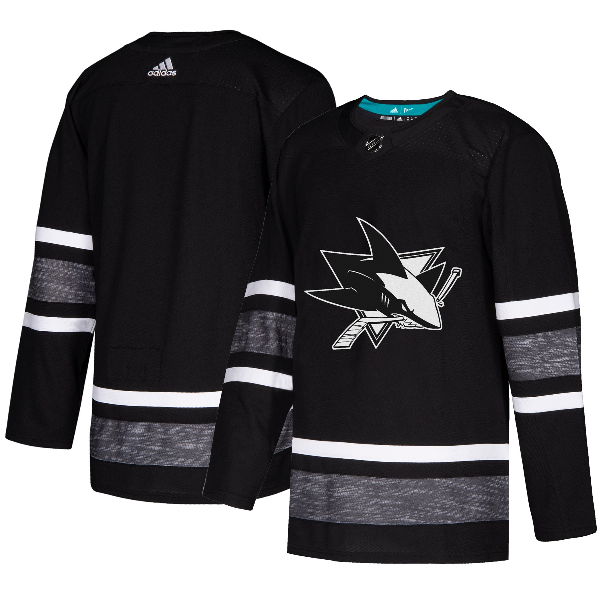 Adidas Sharks Blank Black 2019 All-Star Game Parley Authentic Stitched NHL Jersey