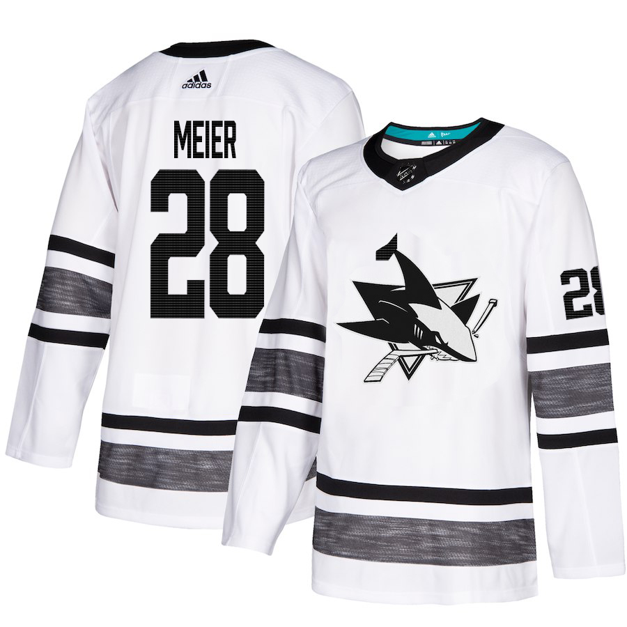 Adidas Sharks #28 Timo Meier White 2019 All-Star Game Parley Authentic Stitched NHL Jersey