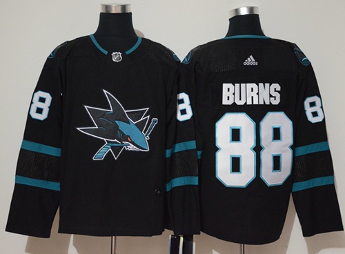 Adidas Sharks #88 Brent Burns Black Alternate Authentic Stitched NHL Jersey