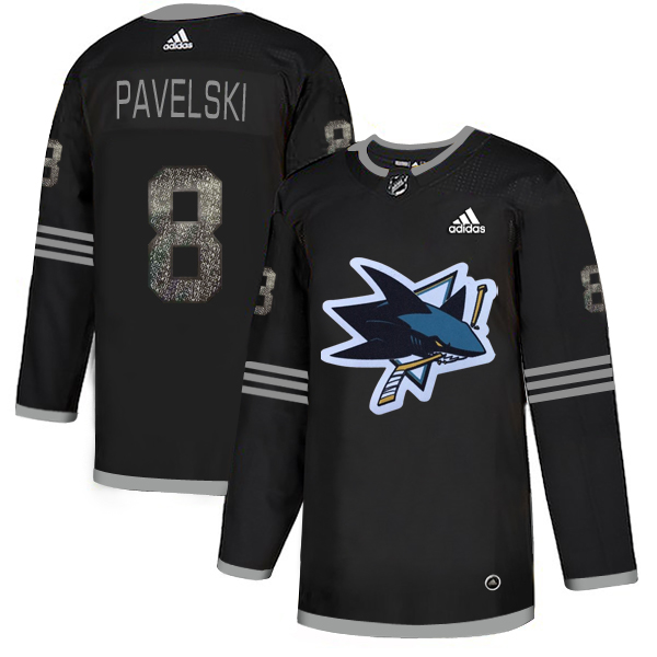 Adidas Sharks #8 Joe Pavelski Black Authentic Classic Stitched NHL Jersey