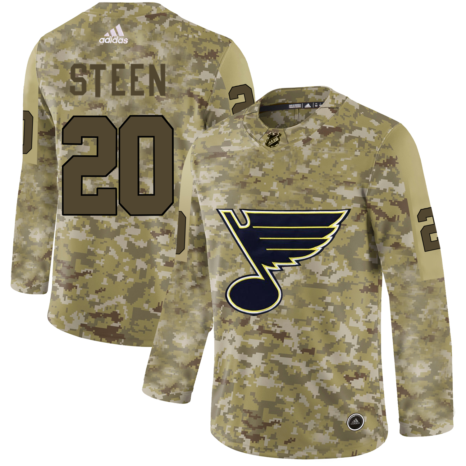 Adidas Blues #20 Alexander Steen Camo Authentic Stitched NHL Jersey