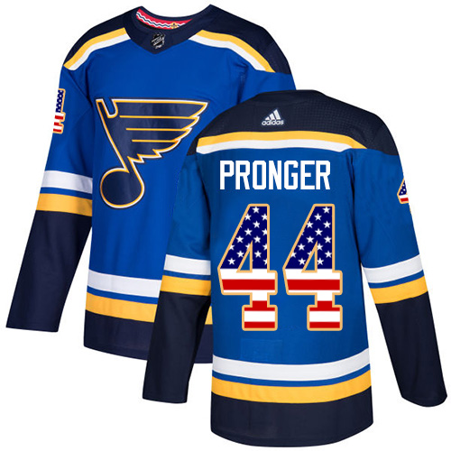 Adidas Blues #44 Chris Pronger Blue Home Authentic USA Flag Stitched NHL Jersey