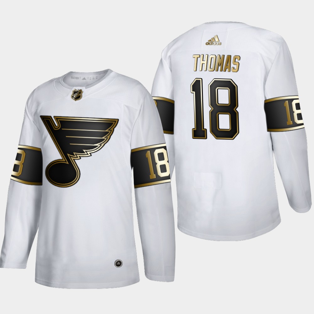 St. Louis Blues #18 Robert Thomas Men's Adidas White Golden Edition Limited Stitched NHL Jersey