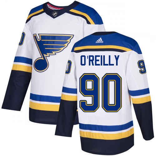 Adidas Blues #90 Ryan O'Reilly White Road Authentic Stitched NHL Jersey